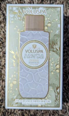 Voluspa Diffuser Eucalyptus White Sage Ultrasonic Fragrance Oil .5fl Oz