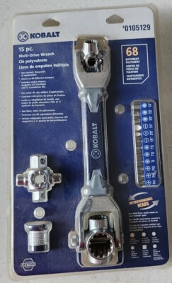 Kobalt 15pc Multi Drive Dog Bone Universal Socket Wrench Set #0105129 New