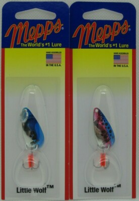 2 Pks.  Mepps Little Wolf Spoon - 1/8 oz. - Rainbow Trout & Silver/Blue