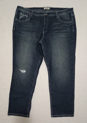 Faded Glory Women s Jeans Dark Wash Straight Leg Pockets Size 26W (46×29)