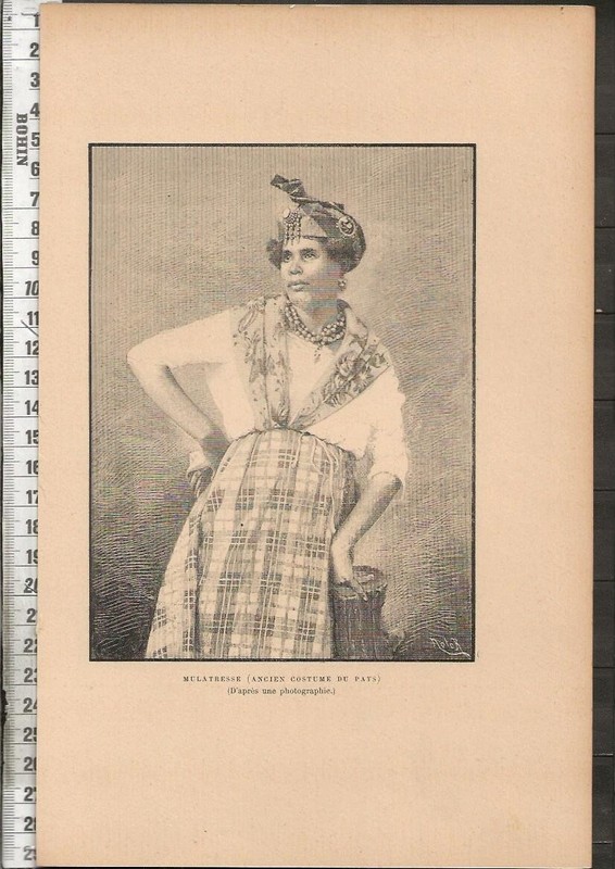 G598 / Coupure / Mulatresse Ancien Costume Du Pays