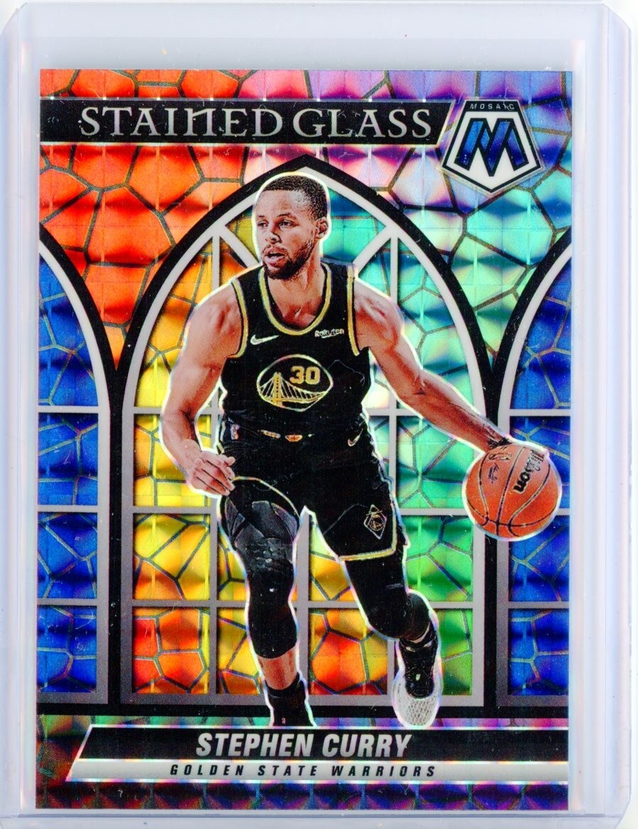 2021-22 Panini Mosaic STEPHEN CURRY Stained Glass Insert No