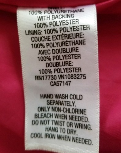 Circo Girls Rain Jacket Slicker Size XS 4-5 Purple Violet Hood Lined Waterproof