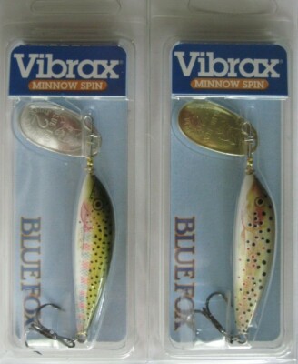 4 Packs Vibrax Blue Fox Minnow Spin 1//8oz Rainbow Trout