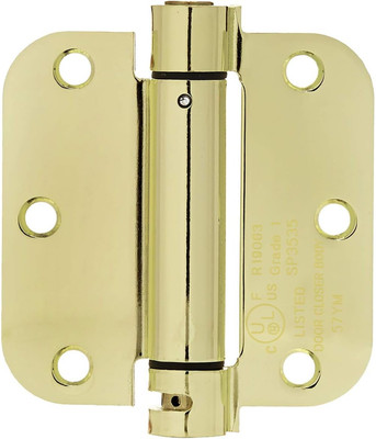 Amazon Basics Self-Closing Door Hinge, 3.5 Inch X 3.5 Inch, 1 Piece, Polished B