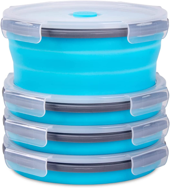 Collapsible Food Storage Containers with Airtight Lid & Vent, 40.5 Oz, Kitchen S