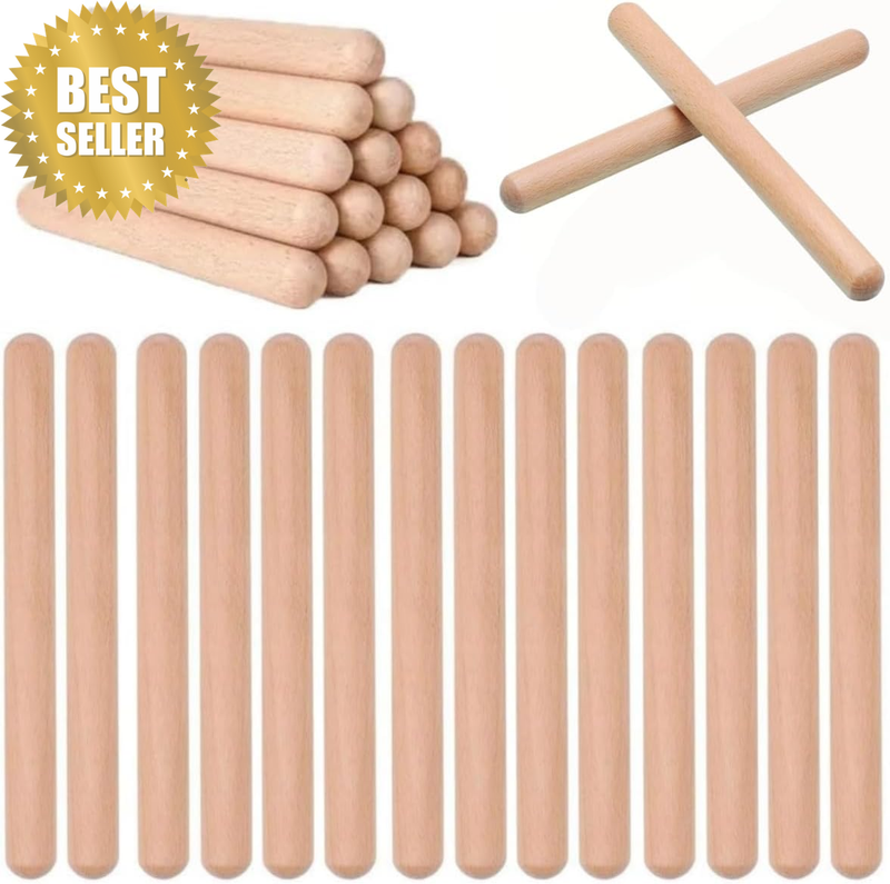 30 Pcs Musical Sticks, Rhythm Music Sticks,Wooden Wood Sticks Classroom Percussi