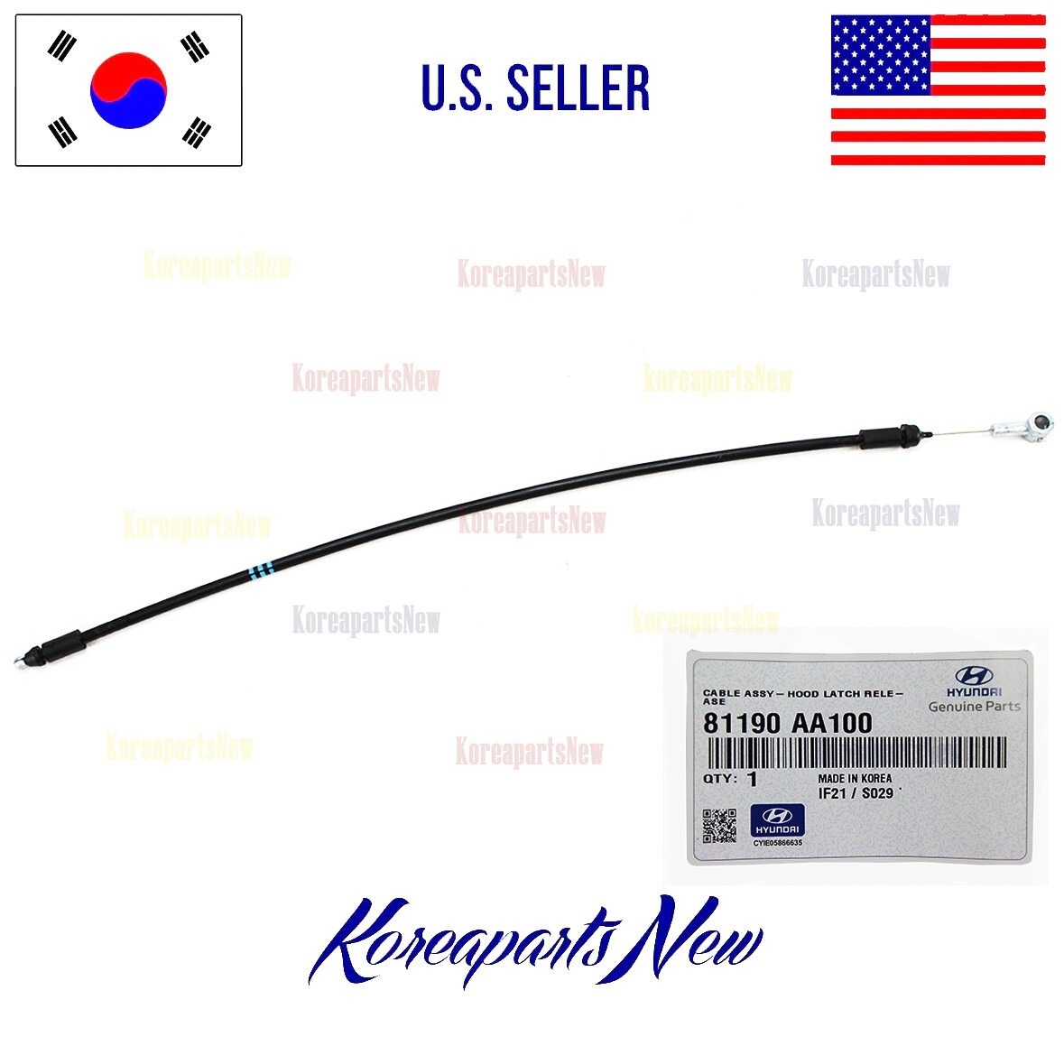 Hood Latch Release Cable 81190AA100 ⭐OEM⭐ Hyundai Elantra