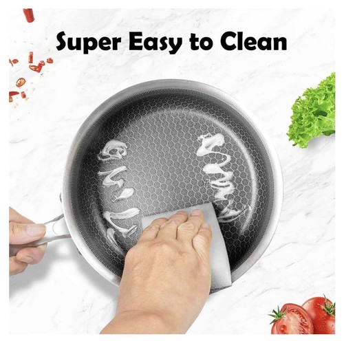 NEW AUDANNE Saucepan with Lid, 2.0 Qt Hybrid Honeycomb Stainless Steel Sauce Pot