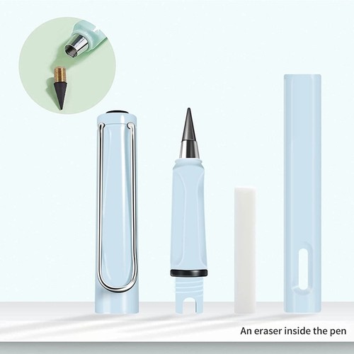 Everlasting Pencil, 3 Pcs Inkless Magic Pencil Eternal with Eraser