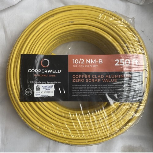electric wire 10/2 250 ft 600V NEC Compliant