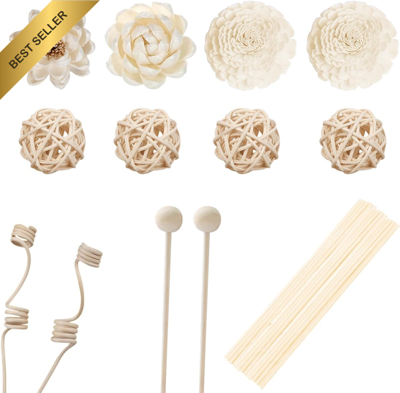 Reed Diffuser Set with 42 Rattan Sticks, Natural Fragrance Diffuser Replacement