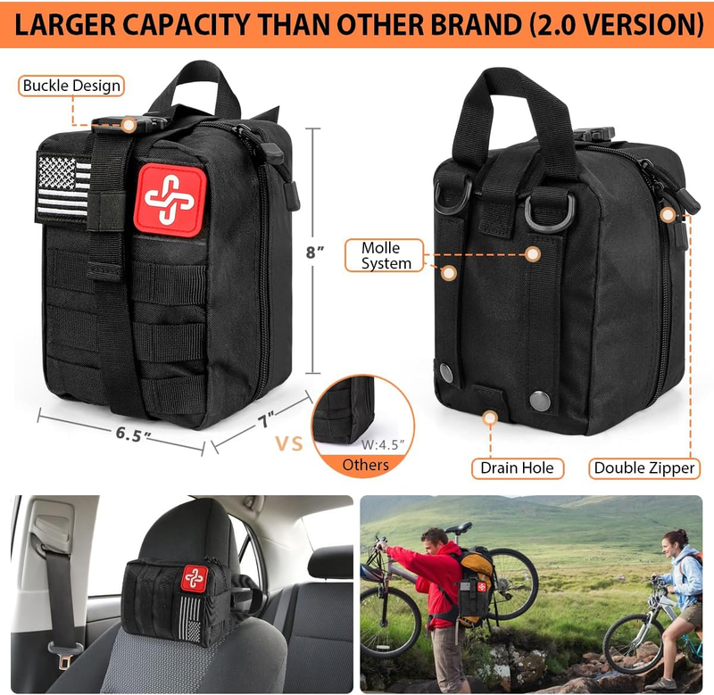 Survival Kit 250pcs, Emergency Survival Gear Kit Survival Tool Emergency Blanket