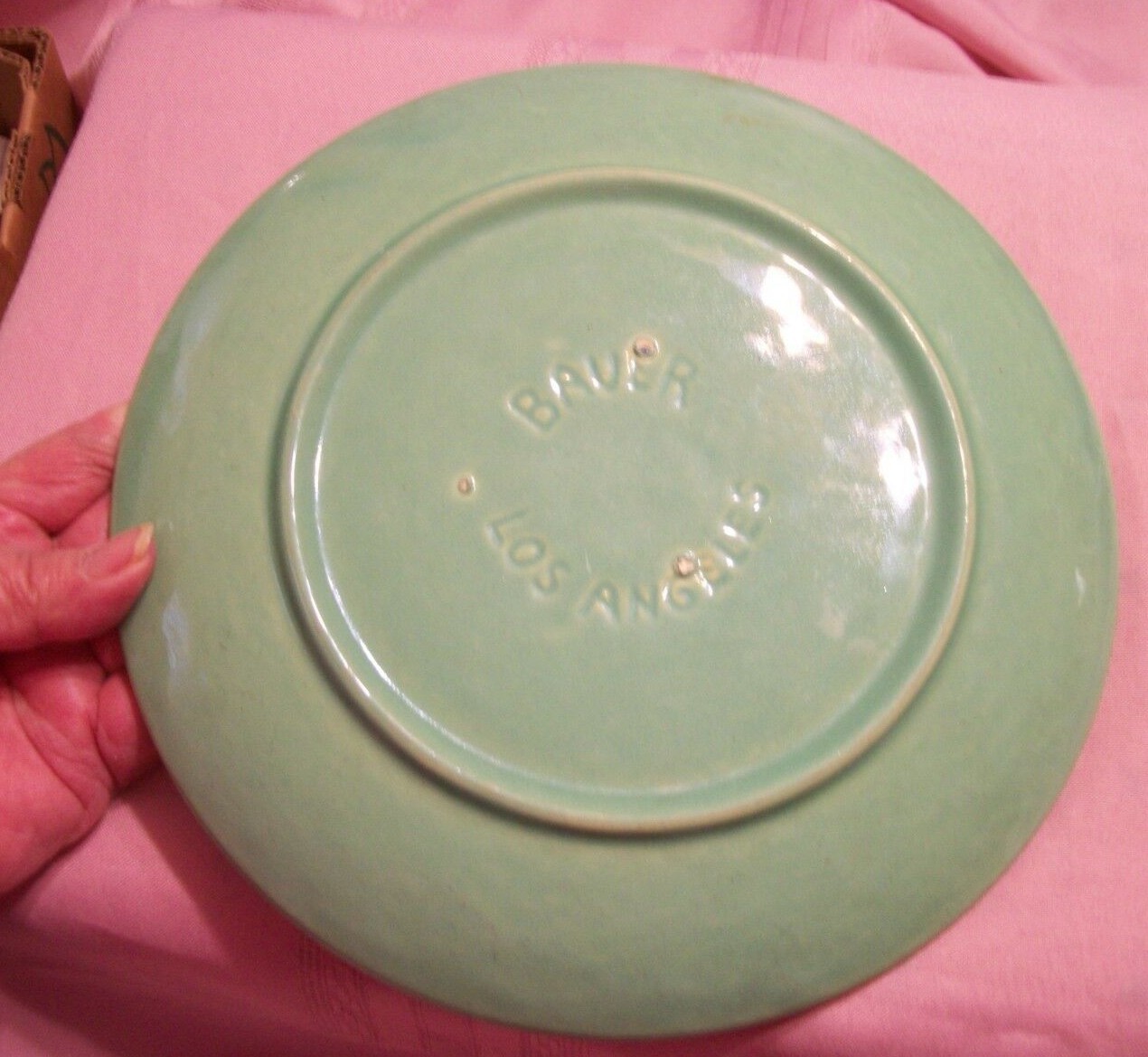 VINTAGE RING BAUER GREEN  DINNER  9.5