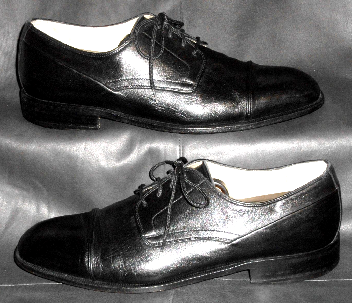 Bally Rogers men's black smooth leather cap toe dress oxford shoes size US 8D Bally Rogers men's black smooth leather cap toe dress oxford shoes size US 8D
