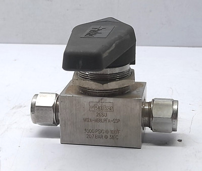 Parker M12A-MB8LPFA-SSP Ball Valve 3000 PSIG @ 100 F 207 Bar @ 38 C