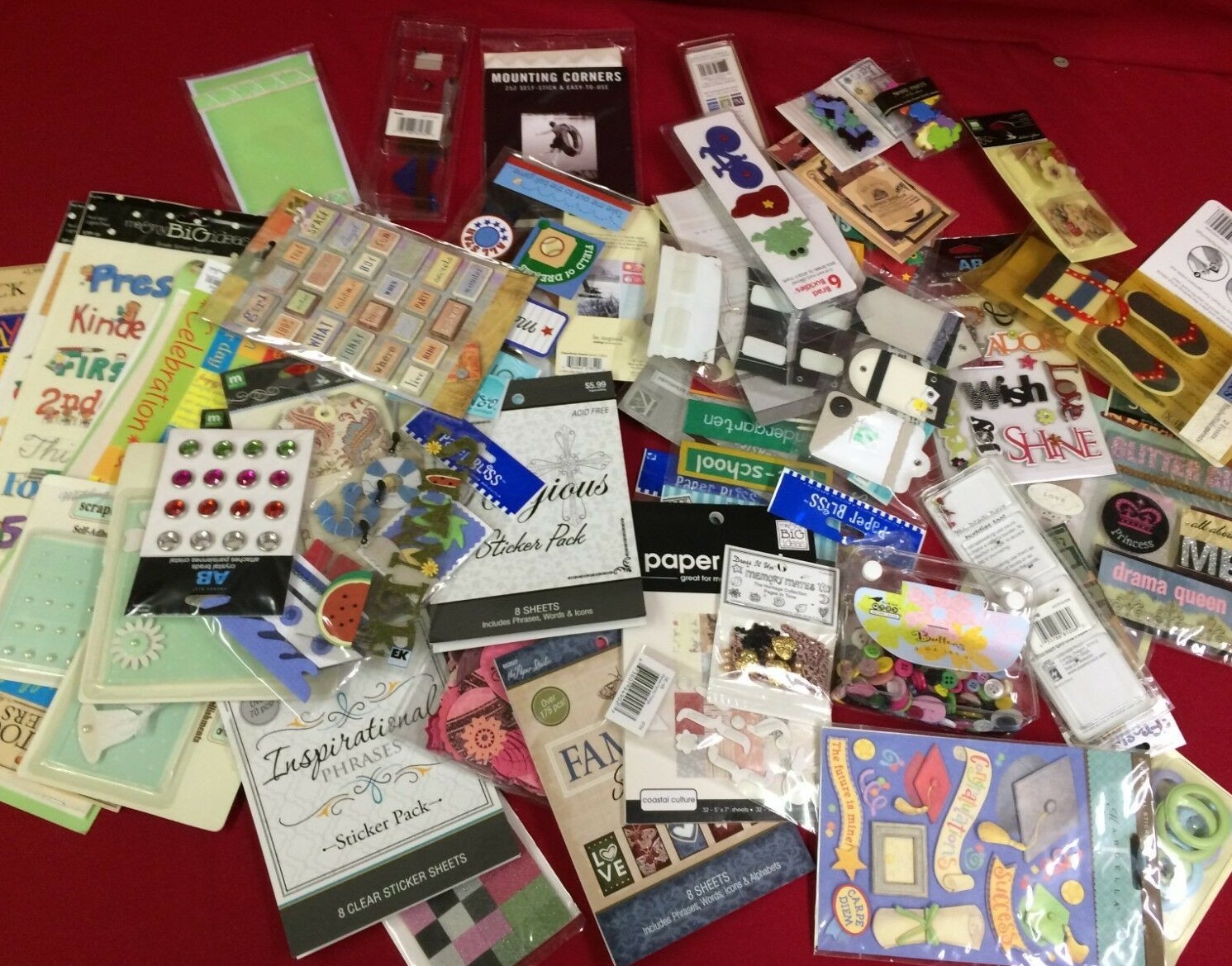 Large Wholesale Lot of Scrapbooking Papers, Stickers, Supplies, Etc #101