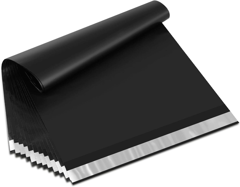 Poly Mailers 12X15.5 Inch Black 100 Pack Medium Shipping Bags #5 Strong Thick Ma