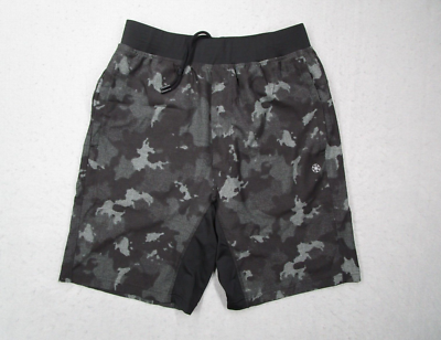 Gaiam Shorts Mens Small Black Camo Active Athletic Pockets Lightweight Workout