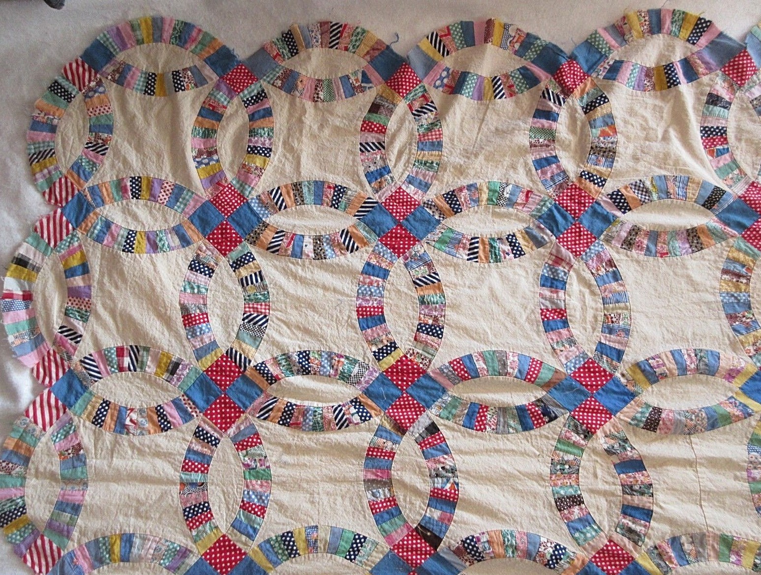 Vintage Wedding Ring HAND STITCHED Feed Sack 65