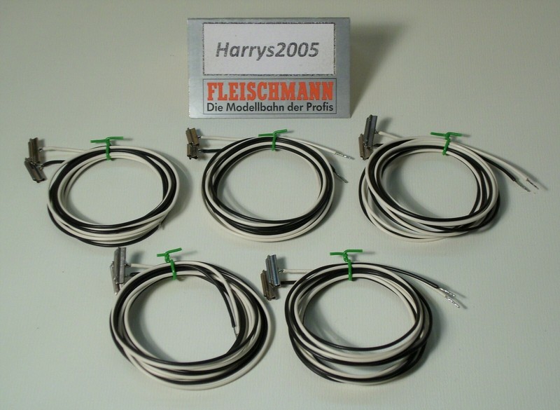 (Hws5) Fleischmann H0 Profigleis 5 Paar Stromeinspeisungen Weiß/Schwarz Mit 6434