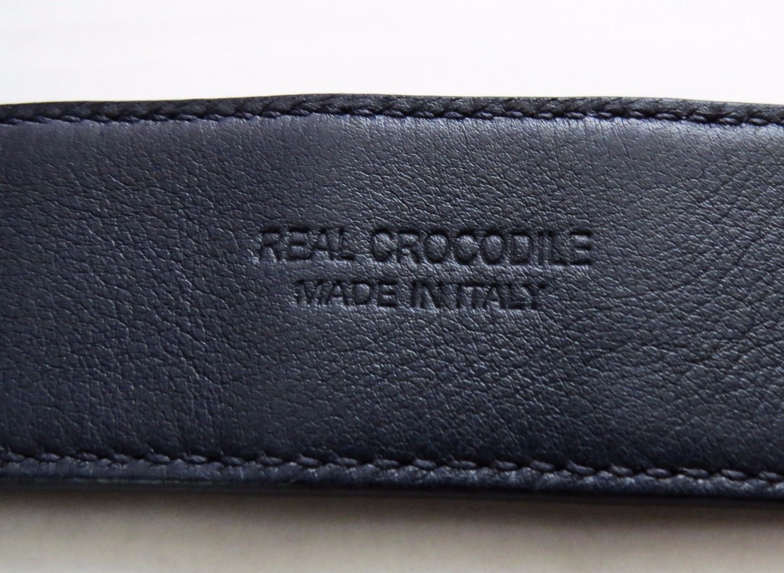 Pre-owned Stefano Ricci Blue Crocodile Leather With Eagle Gold Buckle Belt 34 Us 85 Cm