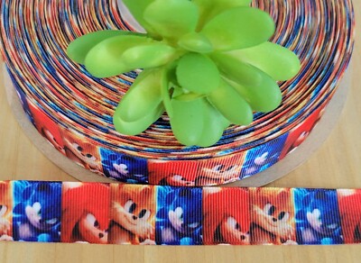 7/8'' (1 YD) Sonic The Hedgehog Character Ribbon Knuckles Sonic Cream the Rabbit