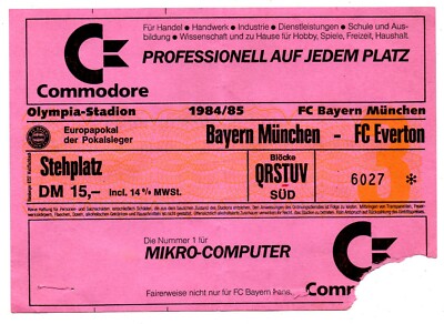 Ticket EC Bayern Mnchen  FC Everton 1984/85  Everton