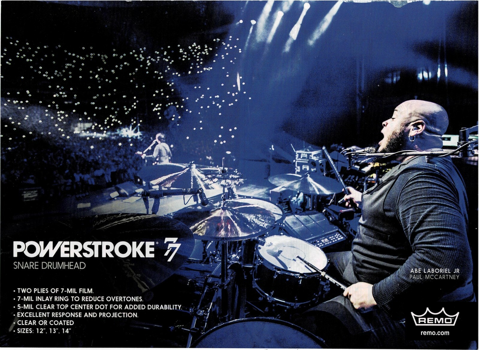 REMO Drums ABE LABORIEL JR of PAUL MCCARTNEY Print AdのeBay公認海外通販｜セカイモン