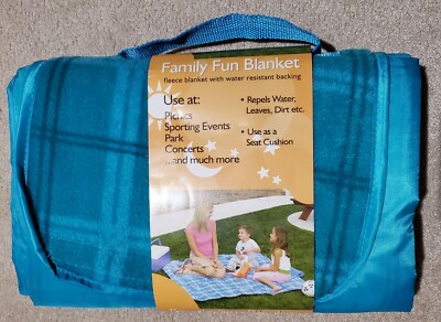 50'' x 60'' Family Fun Picnic, Sporting Event, Concert Beach Blanket Seat Cushion