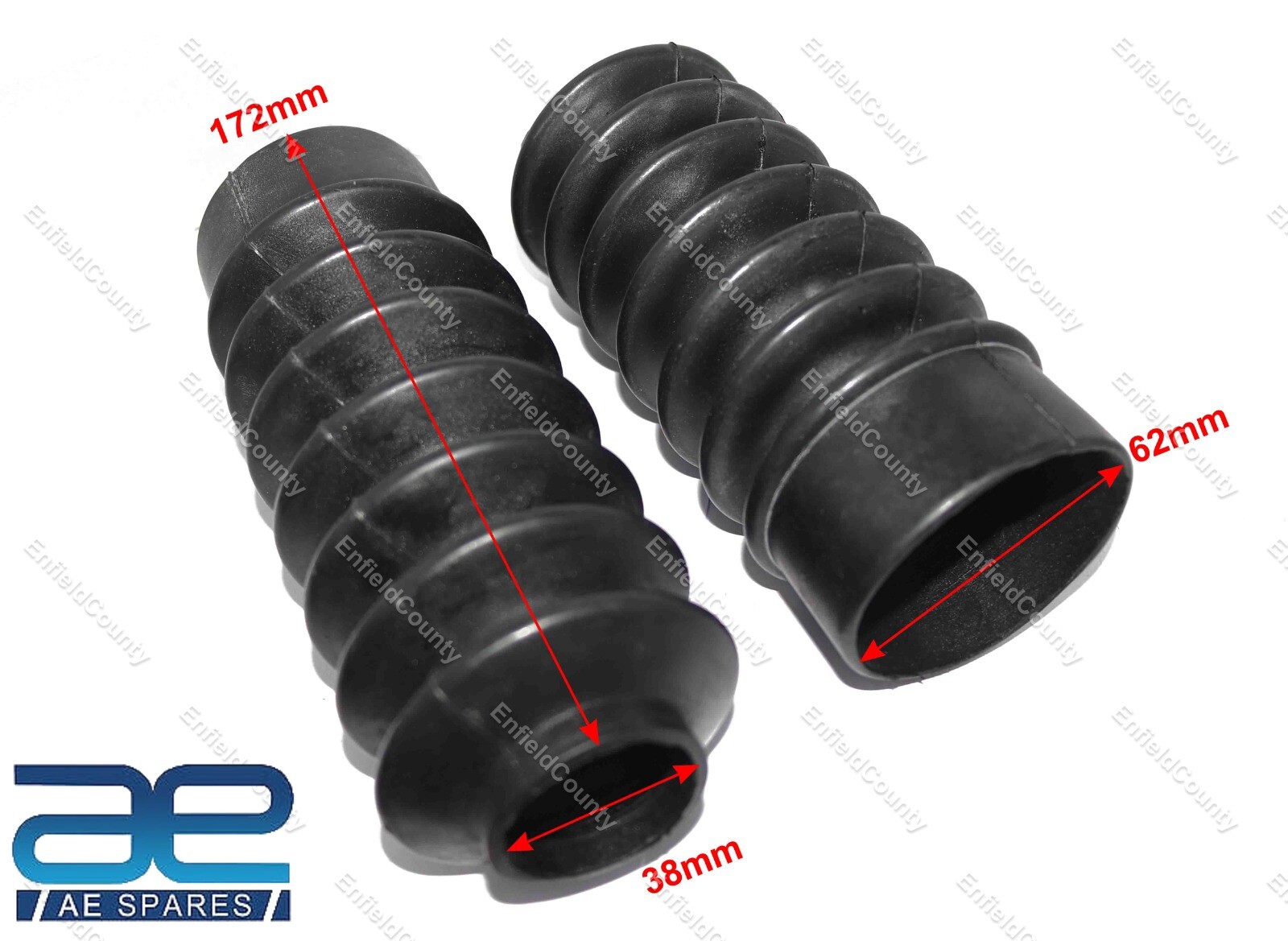 5 X Pair Front Fork Gaiter Rubber 39mm Fork Boots Cover For Harley Bikes 