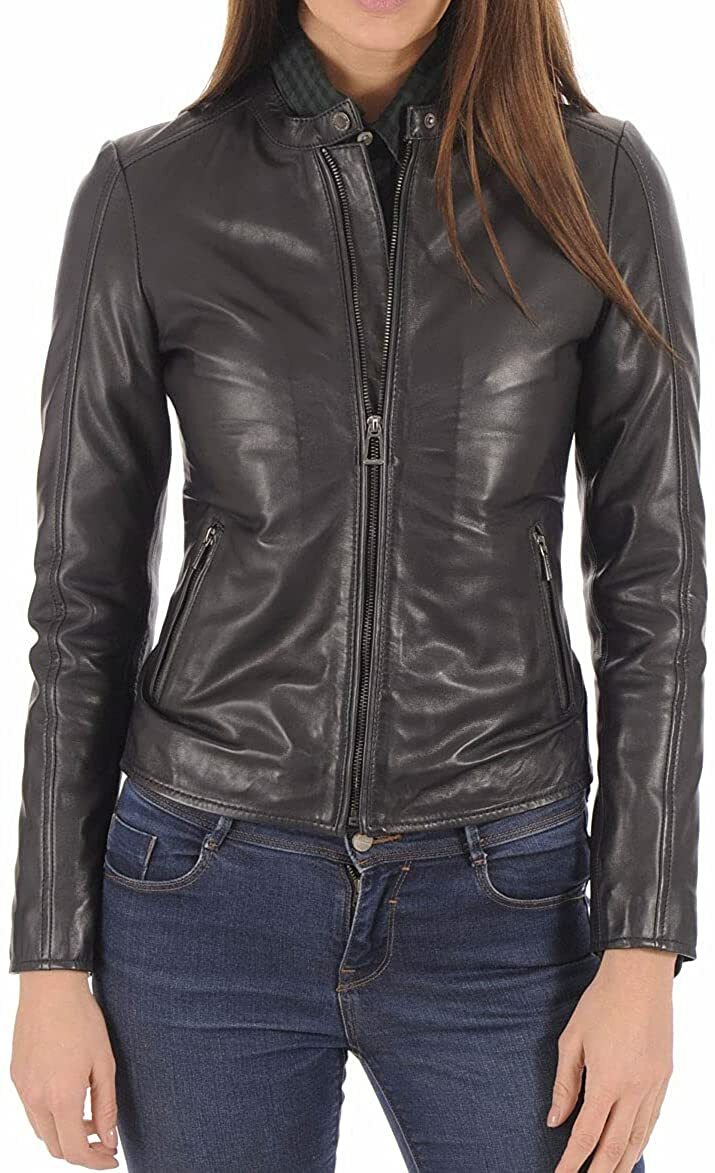 Women's Casual Wear Authentic Lambskin Black Leather Jacket
