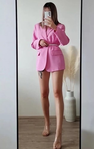ZARA WOMEN'S NWT STRAIGHT CUT BLAZER LIGHT PINK SZ XS 2010