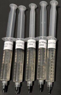 5 Pack Of Functional Mushroom Liquid Culture Syringes