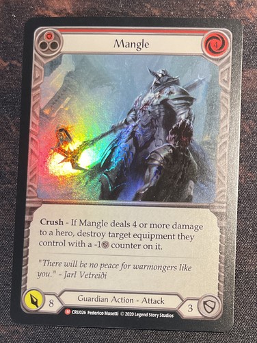 Mangle CRU026 RAINBOW FOIL Majestic Card Flesh and Blood TCG