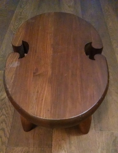 Ethan Allen Solid Wood Footstool Milking Stool