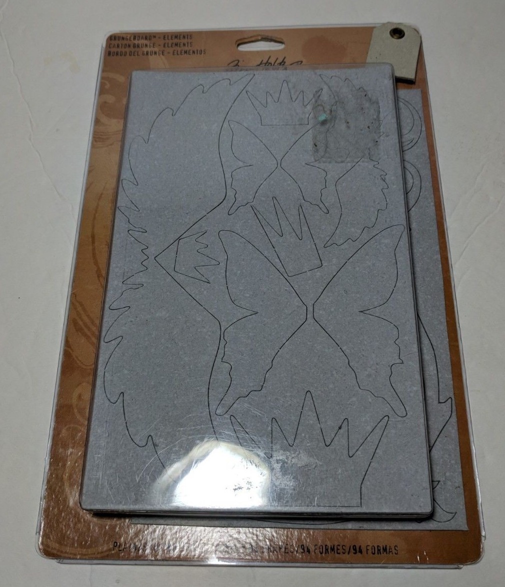 NEW Tim Holtz idea-ology Grungeboard 94 Shapes TH92489 Wings Flourish