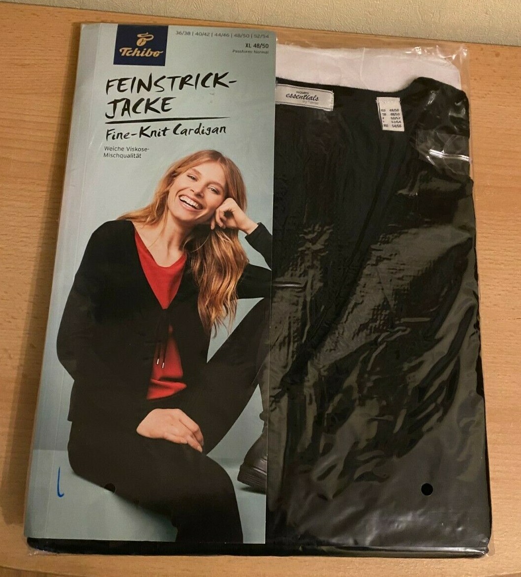 TCM Damen Feinstrick - Jacke in Schwarz   Gr. L 44/46  NEU