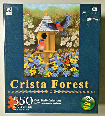 550 Piece Puzzle - Bluebird Garden Home by Crista Forest - factory sealed