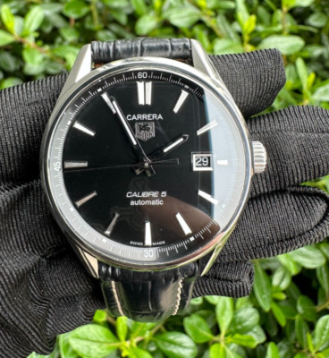 TAG HEUER Carrera Calibre 5 WAR211A 1 Date Black Dial Automatic
