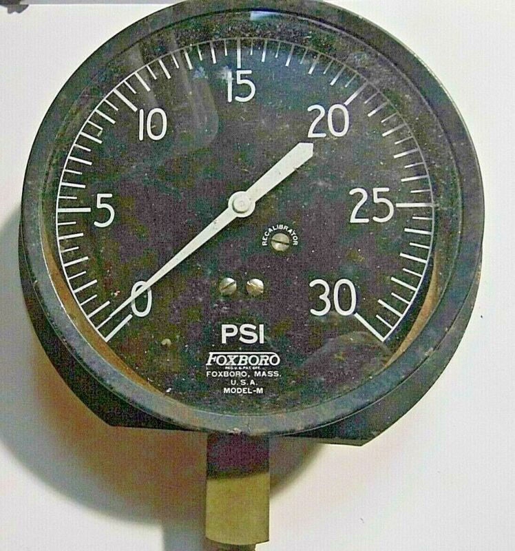 Large 6 Inch Foxboro 30 PSI Industrial Guage Model M Steampunk FREE SHIPPING