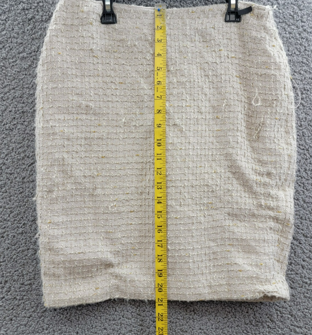 Calvin Klein Petite Tonal Tweed Pencil Skirt Women's 6P Nomad Multi Back Zip - Picture 5 of 14