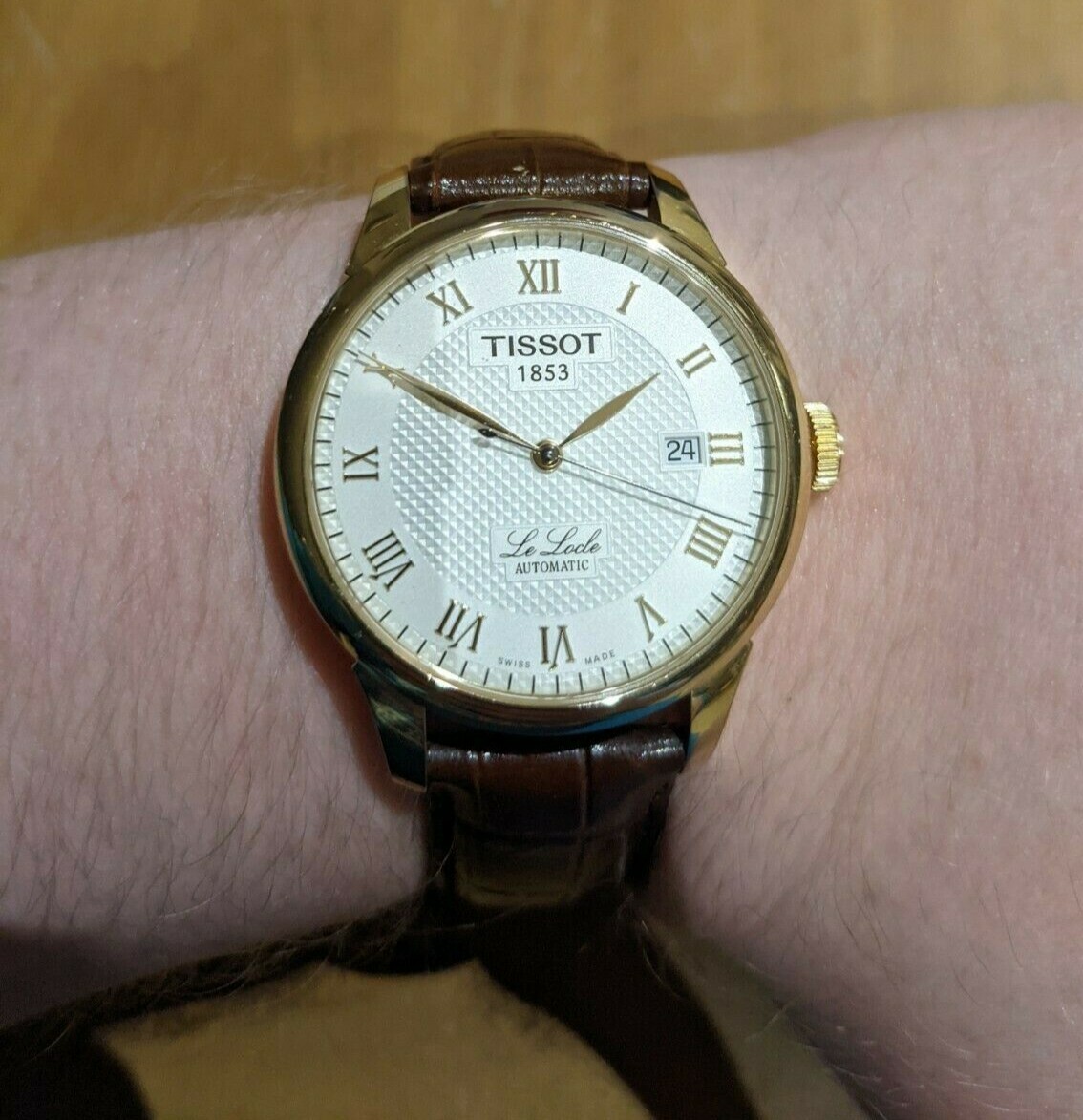 Купить Tissot Locle Automatic L164 2641 Gold plated Leather strap (Наручные  часы) заказать с доставкой лот № 224731326074
