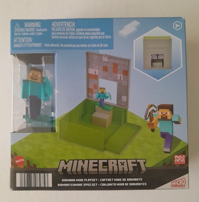 Mattel Minecraft Diamond Mine Playset with 2 inch Figure - Brand New
