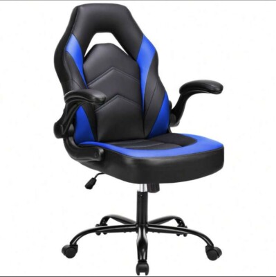 computer gaming chair ergonomic reclining gamer chair racing desk chair blue 203978168326