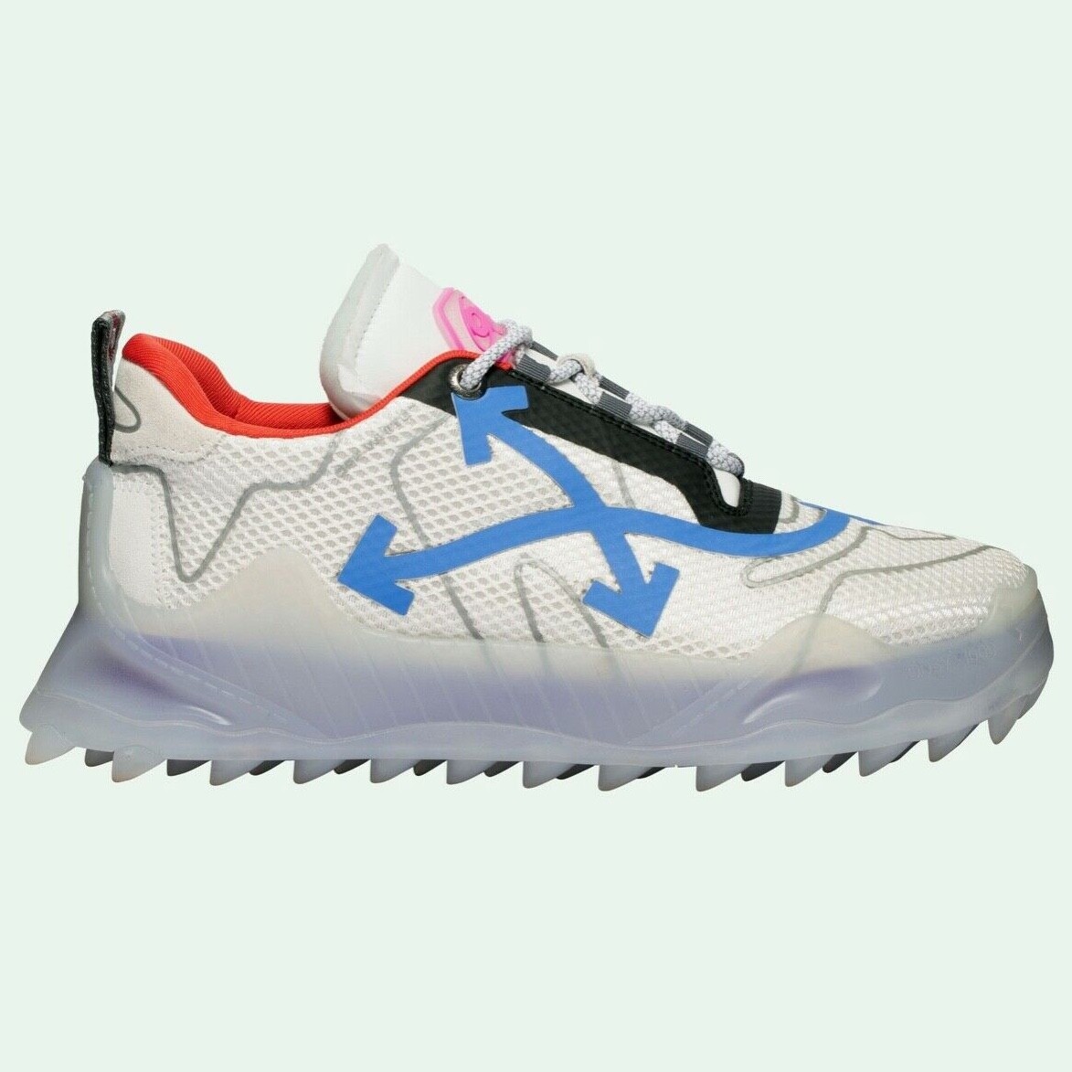 Pre-owned Off-white Odsy Mesh Transparent Blue Sz 41 - Omia179e20fab0017945