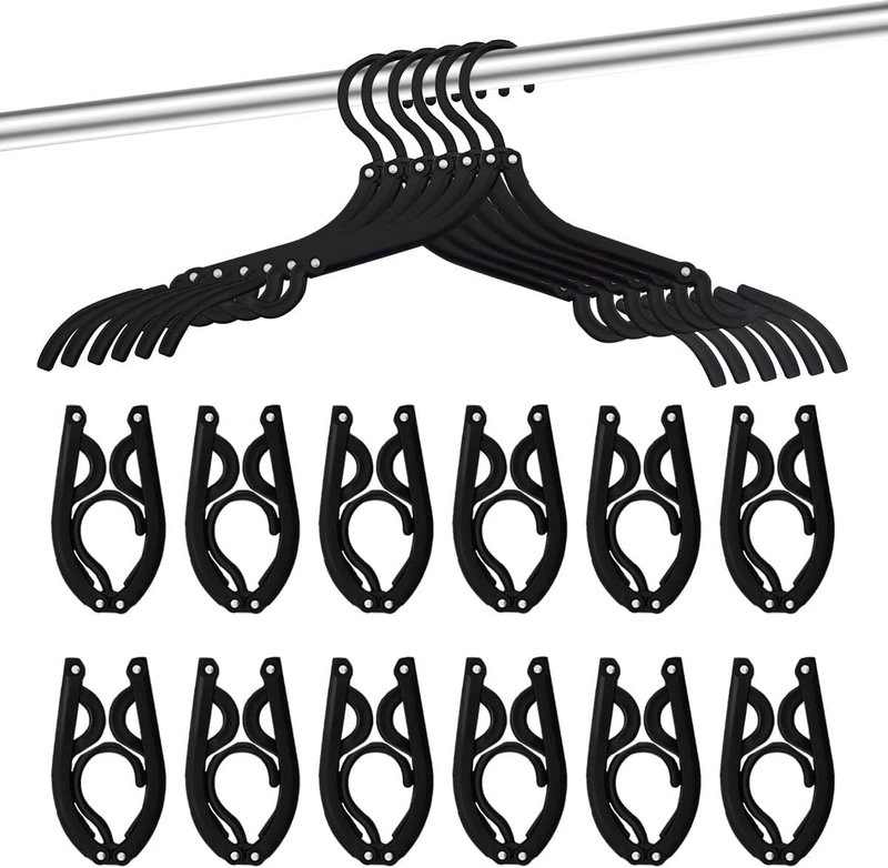 Neele 12-Piece Portable Black Clothes Hangers for Travel