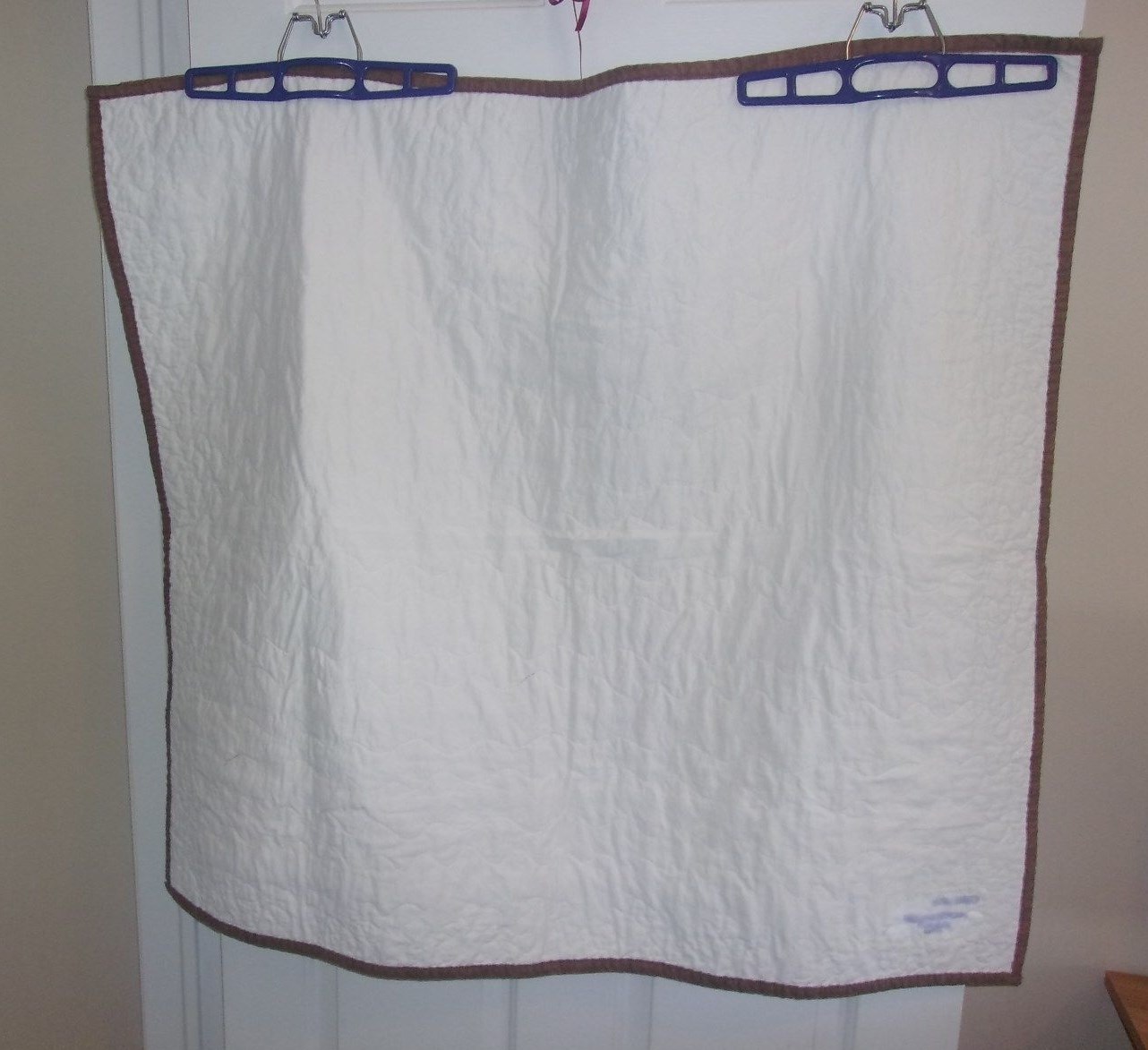 Pretty Handmade Lap Quilt~Blocks & Lines~Brown And White~Well Made!!