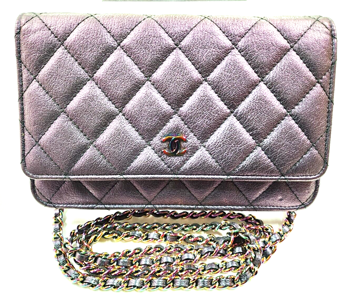 Chanel Reissue, Purple Iridescent with Rainbow Hardware, New in Box WA001