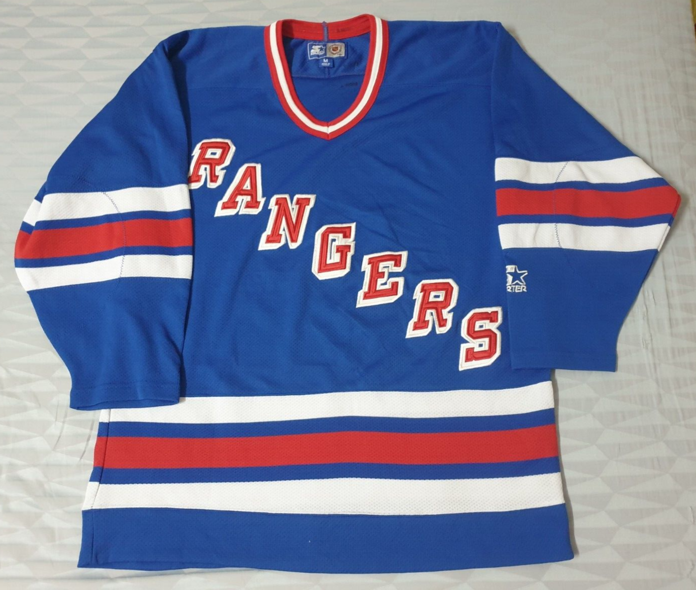 古着　STARTER ホッケー　NHL ニューヨークレンジャース　ジャケット　M STARTER - レア NHLニューヨークレンジャーズ プルオーバー